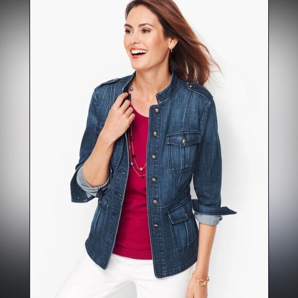 Talbots Dark Blue Jean Jacket - Picture 1 of 5